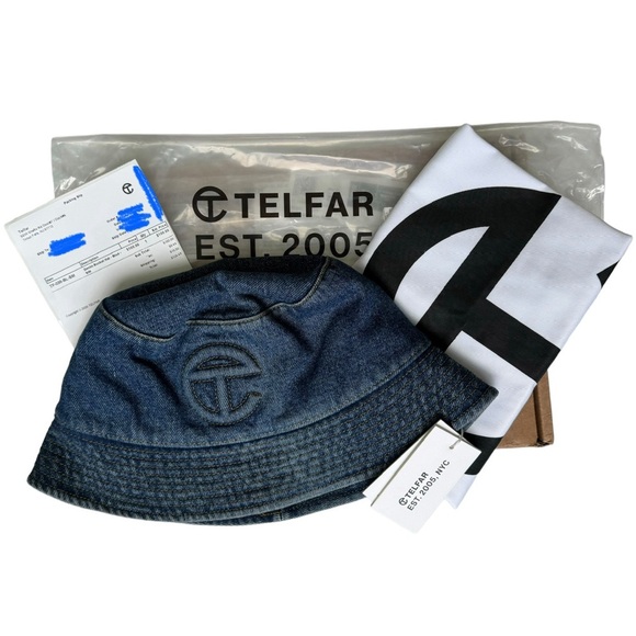 Telfar Denim Bucket Hat Blue S/M NWB - Picture 8 of 8